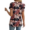 image:imageWIHOLL Womens Tops Dressy Casual Petal Sleeve Summer Spring Short Sleeve V Neck Shirts Work Business Vacation Clothes 2026Floral Black Flowers