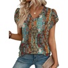 image:imageWIHOLL Womens Tops Dressy Casual Petal Sleeve Summer Spring Short Sleeve V Neck Shirts Work Business Vacation Clothes 2026Floral Boho