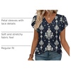 image:imageWIHOLL Womens Tops Dressy Casual Petal Sleeve Summer Spring Short Sleeve V Neck Shirts Work Business Vacation Clothes 2026Floral Boho Blue