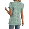image:imageWIHOLL Womens Tops Dressy Casual Petal Sleeve Summer Spring Short Sleeve V Neck Shirts Work Business Vacation Clothes 2026Floral Green Pink Flowers