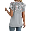 image:imageWIHOLL Womens Tops Dressy Casual Petal Sleeve Summer Spring Short Sleeve V Neck Shirts Work Business Vacation Clothes 2026Floral Grey