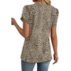 image:imageWIHOLL Womens Tops Dressy Casual Petal Sleeve Summer Spring Short Sleeve V Neck Shirts Work Business Vacation Clothes 2026Floral Leopard Print