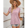 image:imageWIHOLL Womens Tops Dressy Casual Petal Sleeve Summer Spring Short Sleeve V Neck Shirts Work Business Vacation Clothes 2026Floral Pink Dot