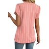 image:imageWIHOLL Womens Tops Dressy Casual Petal Sleeve Summer Spring Short Sleeve V Neck Shirts Work Business Vacation Clothes 2026Floral Pink Stripes