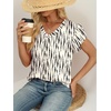 image:imageWIHOLL Womens Tops Dressy Casual Petal Sleeve Summer Spring Short Sleeve V Neck Shirts Work Business Vacation Clothes 2026Floral Ripple