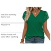 image:imageWIHOLL Womens Tops Dressy Casual Petal Sleeve Summer Spring Short Sleeve V Neck Shirts Work Business Vacation Clothes 2026St Patrick Day Green