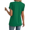 image:imageWIHOLL Womens Tops Dressy Casual Petal Sleeve Summer Spring Short Sleeve V Neck Shirts Work Business Vacation Clothes 2026St Patrick Day Green