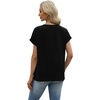image:imageWIHOLL Womens Tops Dressy Casual Rolled Short Sleeve V Neck T Shirts Summer Business Work Blouses Crepe Texture OutfitsAblack