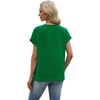 image:imageWIHOLL Womens Tops Dressy Casual Rolled Short Sleeve V Neck T Shirts Summer Business Work Blouses Crepe Texture OutfitsBgreen
