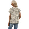 image:imageWIHOLL Womens Tops Dressy Casual Rolled Short Sleeve V Neck T Shirts Summer Business Work Blouses Crepe Texture OutfitsPhoundstooth