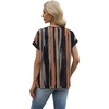 image:imageWIHOLL Womens Tops Dressy Casual Rolled Short Sleeve V Neck T Shirts Summer Business Work Blouses Crepe Texture OutfitsPpink Vertical Striped