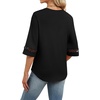 image:imageWIHOLL Womens Tops Eyelet Lace V Neck 34 Bell Sleeve Blouses Dressy Casual Work Shirt 2026 Summer Fall Fashion Clothing01back