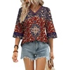 image:imageWIHOLL Womens Tops Eyelet Lace V Neck 34 Bell Sleeve Blouses Dressy Casual Work Shirt 2026 Summer Fall Fashion Clothing03burgundy Boho