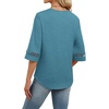 image:imageWIHOLL Womens Tops Eyelet Lace V Neck 34 Bell Sleeve Blouses Dressy Casual Work Shirt 2026 Summer Fall Fashion Clothing03turquoise