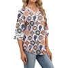 image:imageWIHOLL Womens Tops Eyelet Lace V Neck 34 Bell Sleeve Blouses Dressy Casual Work Shirt 2026 Summer Fall Fashion ClothingBohopaisley