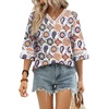 image:imageWIHOLL Womens Tops Eyelet Lace V Neck 34 Bell Sleeve Blouses Dressy Casual Work Shirt 2026 Summer Fall Fashion ClothingBohopaisley