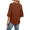 image:imageWIHOLL Womens Tops Eyelet Lace V Neck 34 Bell Sleeve Blouses Dressy Casual Work Shirt 2026 Summer Fall Fashion ClothingCameral
