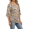 image:imageWIHOLL Womens Tops Eyelet Lace V Neck 34 Bell Sleeve Blouses Dressy Casual Work Shirt 2026 Summer Fall Fashion ClothingCaramel Blossom