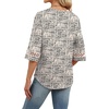 image:imageWIHOLL Womens Tops Eyelet Lace V Neck 34 Bell Sleeve Blouses Dressy Casual Work Shirt 2026 Summer Fall Fashion ClothingCream Houndstooth