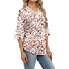 image:imageWIHOLL Womens Tops Eyelet Lace V Neck 34 Bell Sleeve Blouses Dressy Casual Work Shirt 2026 Summer Fall Fashion ClothingPink Paisley