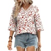 image:imageWIHOLL Womens Tops Eyelet Lace V Neck 34 Bell Sleeve Blouses Dressy Casual Work Shirt 2026 Summer Fall Fashion ClothingPink Paisley
