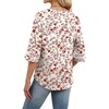 image:imageWIHOLL Womens Tops Eyelet Lace V Neck 34 Bell Sleeve Blouses Dressy Casual Work Shirt 2026 Summer Fall Fashion ClothingPink Paisley