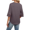 image:imageWIHOLL Womens Tops Eyelet Lace V Neck 34 Bell Sleeve Blouses Dressy Casual Work Shirt 2026 Summer Fall Fashion ClothingPurple Grey