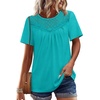 image:imageWIHOLL Womens Tops Short Sleeve Lace Shirts Summer Spring Tops Boho Trendy Beach Vacation Clothes Loose FitFresh Green