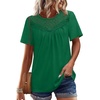 image:imageWIHOLL Womens Tops Short Sleeve Lace Shirts Summer Spring Tops Boho Trendy Beach Vacation Clothes Loose FitGreen