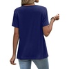 image:imageWIHOLL Womens Tops Short Sleeve Lace Shirts Summer Spring Tops Boho Trendy Beach Vacation Clothes Loose FitNavy Blue