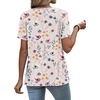 image:imageWIHOLL Womens Tops Short Sleeve Lace Shirts Summer Spring Tops Boho Trendy Beach Vacation Clothes Loose FitPattern Apricot