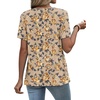 image:imageWIHOLL Womens Tops Short Sleeve Lace Shirts Summer Spring Tops Boho Trendy Beach Vacation Clothes Loose FitPattern Brown