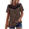 image:imageWIHOLL Womens Tops Short Sleeve Lace Shirts Summer Spring Tops Boho Trendy Beach Vacation Clothes Loose FitPattern Floral Multi