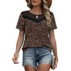 image:imageWIHOLL Womens Tops Short Sleeve Lace Shirts Summer Spring Tops Boho Trendy Beach Vacation Clothes Loose FitPattern Floral Multi