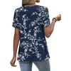 image:imageWIHOLL Womens Tops Short Sleeve Lace Shirts Summer Spring Tops Boho Trendy Beach Vacation Clothes Loose FitPattern Floral Navy