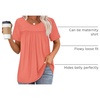 image:imageWIHOLL Womens Tops Short Sleeve T Shirts Pleated Dressy Casual Round Neck Summer Clothes Outfits Blouses Loose FitAcroal