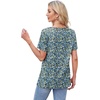 image:imageWIHOLL Womens Tops Short Sleeve T Shirts Pleated Dressy Casual Round Neck Summer Clothes Outfits Blouses Loose FitBlack Print