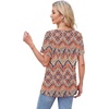 image:imageWIHOLL Womens Tops Short Sleeve T Shirts Pleated Dressy Casual Round Neck Summer Clothes Outfits Blouses Loose FitBohemia Print