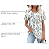 image:imageWIHOLL Womens Tops Short Sleeve T Shirts Pleated Dressy Casual Round Neck Summer Clothes Outfits Blouses Loose FitColorful Leaf