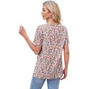 image:imageWIHOLL Womens Tops Short Sleeve T Shirts Pleated Dressy Casual Round Neck Summer Clothes Outfits Blouses Loose FitPink Flower