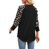 image:imageWIHOLL Womens Tops Summer 34 Sleeve with Buttons Dressy Casual Blouses Color Block Raglan Outfits Fashion Clothing 2026Black Leopard