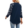 image:imageWIHOLL Womens Tops Summer 34 Sleeve with Buttons Dressy Casual Blouses Color Block Raglan Outfits Fashion Clothing 2026Blue Floral