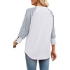 image:imageWIHOLL Womens Tops Summer 34 Sleeve with Buttons Dressy Casual Blouses Color Block Raglan Outfits Fashion Clothing 2026Blue Striped