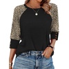 image:imageWIHOLL Womens Tops Summer 34 Sleeve with Buttons Dressy Casual Blouses Color Block Raglan Outfits Fashion Clothing 2026Brown Leopard