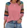 image:imageWIHOLL Womens Tops Summer 34 Sleeve with Buttons Dressy Casual Blouses Color Block Raglan Outfits Fashion Clothing 2026Colorful Striped
