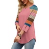 image:imageWIHOLL Womens Tops Summer 34 Sleeve with Buttons Dressy Casual Blouses Color Block Raglan Outfits Fashion Clothing 2026Colorful Striped