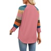image:imageWIHOLL Womens Tops Summer 34 Sleeve with Buttons Dressy Casual Blouses Color Block Raglan Outfits Fashion Clothing 2026Colorful Striped