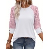 image:imageWIHOLL Womens Tops Summer 34 Sleeve with Buttons Dressy Casual Blouses Color Block Raglan Outfits Fashion Clothing 2026Pink Dot