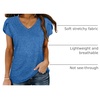 image:imageWIHOLL Womens Tops V Neck Summer Petal Sleeve Casual TshirtsBlue