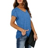 image:imageWIHOLL Womens Tops V Neck Summer Petal Sleeve Casual TshirtsBlue